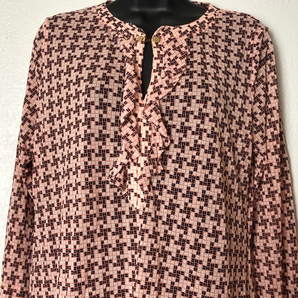 THE LIMITED sheer houndstooth blouse shirt Sz L - Picture 3 of 11